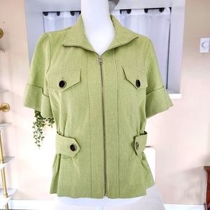 7th Avenue New York Co Short Sleeve Jacket Green Size S For Women